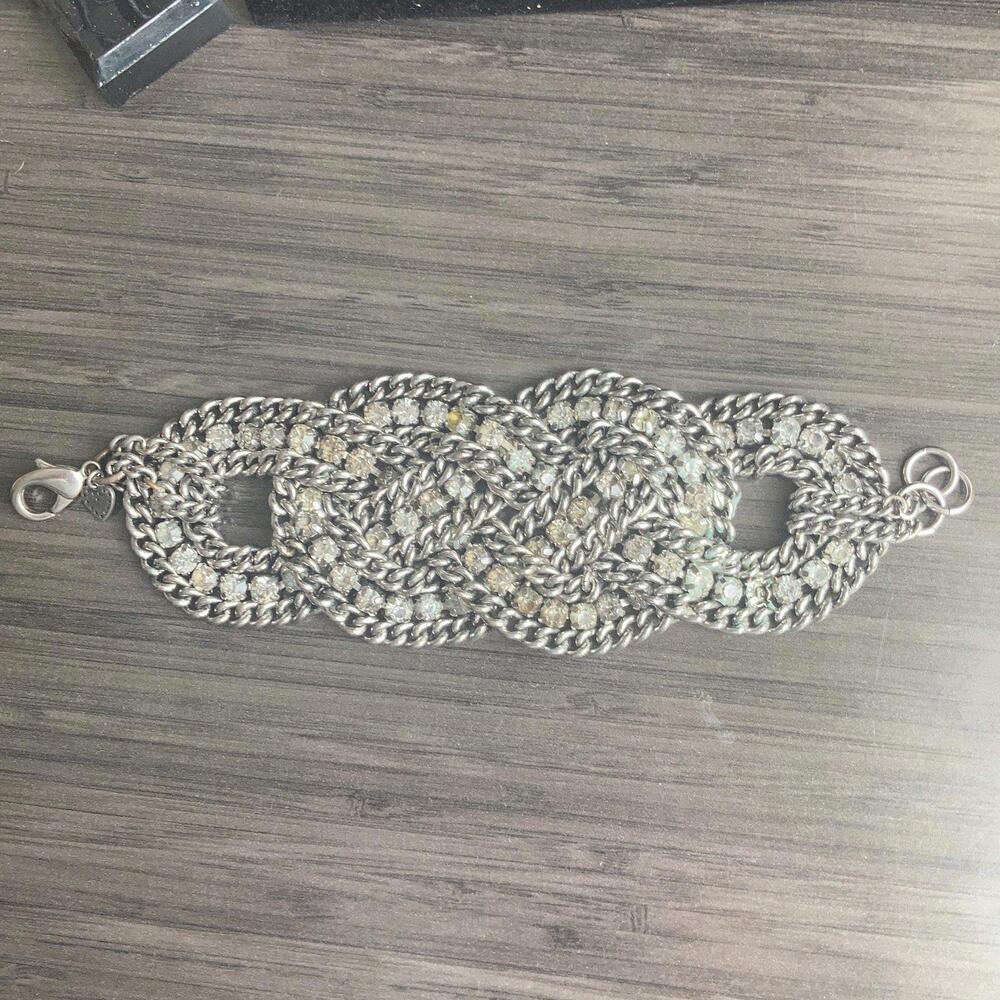 Chunky Rhinestone braded bracelet - Picture 4 of 8